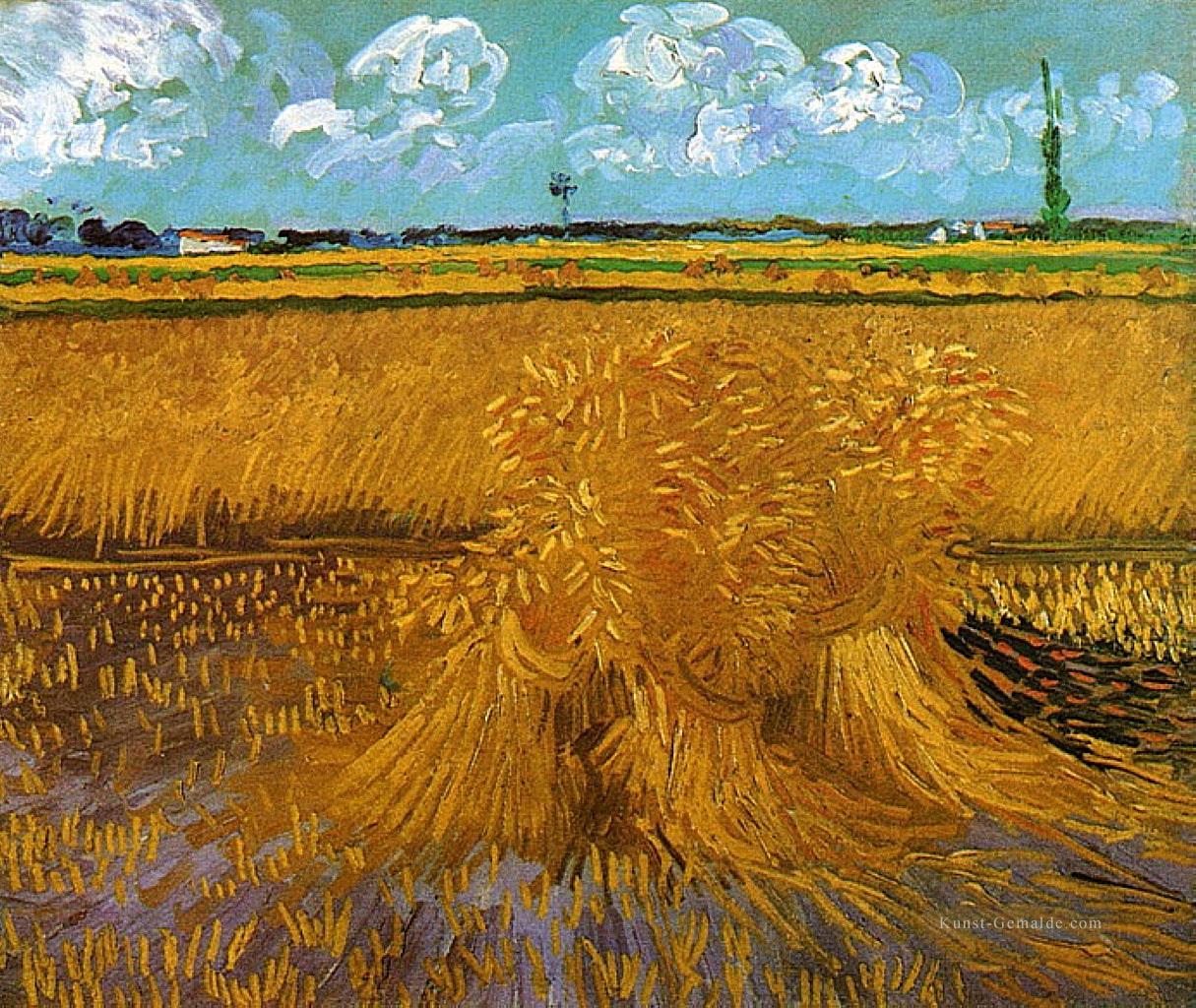 Weizenfeld mit Garben Vincent van Gogh Ölgemälde